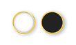 Abstract vector gold circle frame banners set on white and black