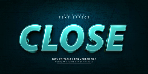 close 3d style text effect template