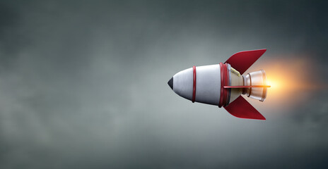 Wall Mural - Rocket space ship . Mixed media