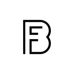 Wall Mural - b f bf fb initial logo design vector template