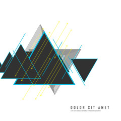 Leinwandbilder - Triangle pattern with lines. Vector design. geometrical, Future science geometric shapes
