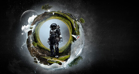 Wall Mural - astronaut and space exploration theme.