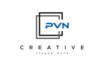 Wall Mural - PVN creative square frame three letters logo