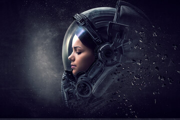 Wall Mural - astronaut and space exploration theme.