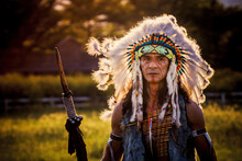 Native Americans.portrait Of Americans Indian Man.	