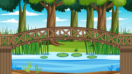 Sticker - River nature landscape scene