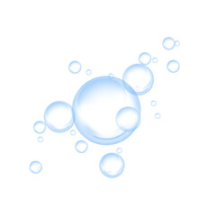 Wall Mural - Cosmetic serum hyaluronic acid bubbles on white background. Abstract bubbles.