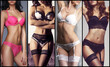 Sexy girls in erotic lingerie. Underwear collection collage.
