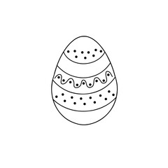 Wall Mural - Easter egg in doodle style. Happy easter hand drawn isolated on white background.