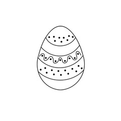 Wall Mural - Easter egg in doodle style. Happy easter hand drawn isolated on white background.