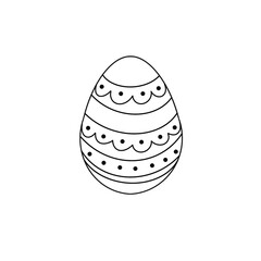 Wall Mural - Easter egg in doodle style. Happy easter hand drawn isolated on white background.