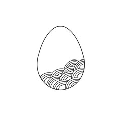 Wall Mural - Easter egg in doodle style. Happy easter hand drawn isolated on white background.
