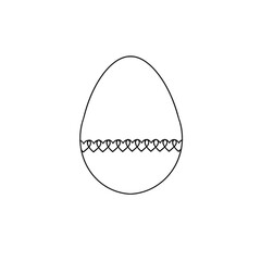 Wall Mural - Easter egg in doodle style. Happy easter hand drawn isolated on white background.