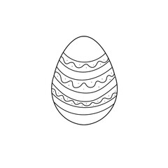 Wall Mural - Easter egg in doodle style. Happy easter hand drawn isolated on white background.