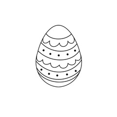Wall Mural - Easter egg in doodle style. Happy easter hand drawn isolated on white background.