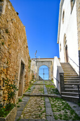 Canvas Print - The Italian village of Montecalvo Irpino.