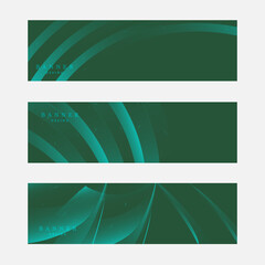 Set of blue and green banner design