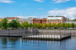 St. Petersburg, view from the Walking pier of the inner reservoir on the island of New Holland