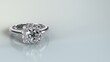 white gold engagement ring with big diamond stone
