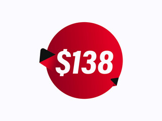 $138 USD sticker vector illustration