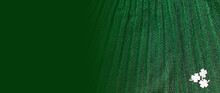 Clover St. Patrick's Day On Green Sparkle Gradient Banner.