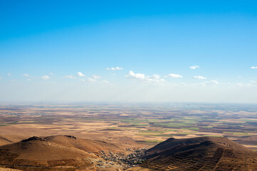 Mesopotamian plain landscape at sunset