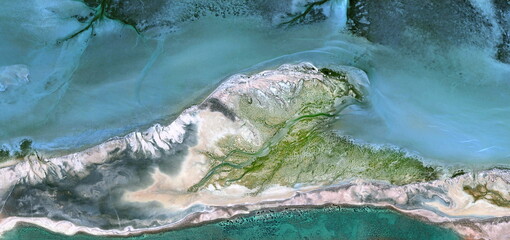 Wall Mural - petrified seascapes, abstract photography of the deserts of Africa from the air. aerial view of desert landscapes, Genre: Abstract Naturalism, from the abstract to the figurative