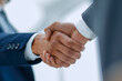 © ASDF - Two businessman shaking hands greeting each other