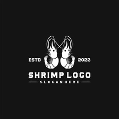 Wall Mural - shrimp logo template, prawn logo design on white background Vector illustration. logo Seafood restaurant. 