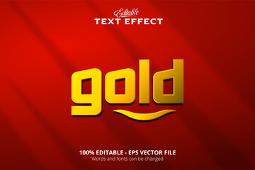 Wall Mural - Editable text effect, red background, Gold text