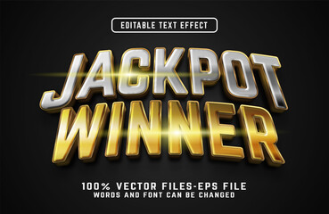 tempalt of jackpot winner with golden style text effect premium vectors