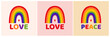Colourful rainbow illustration: love and peace