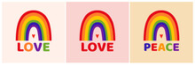 Colourful Rainbow Illustration: Love And Peace