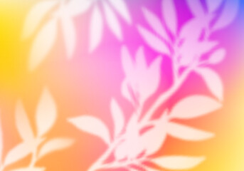 Aufkleber - Vector Background with Gradient and Silhouettes of Branch with Leaves. Decorative Illustration for Collage, Post and Posters. Creative Overlay Effect