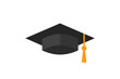 graduation cap icon, university or college graduation hat logo, student graduation cap diploma, vector illustration