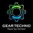 Gear techno logo template illustration