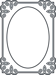 Wall Mural - Retro oval photo frame. Vector vintage photographic portrait border 