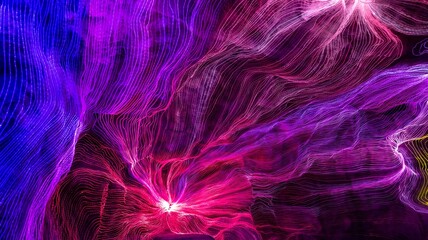 Abstract wave of digital weave lines connecting network dots and dark background . Modern 3D mesh pattern design geometric showing futuristic computer science technology concepts .