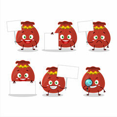 Sticker - Red bag cartoon character bring information board