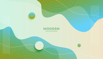 modern green background with gradient fluid wavy shapes