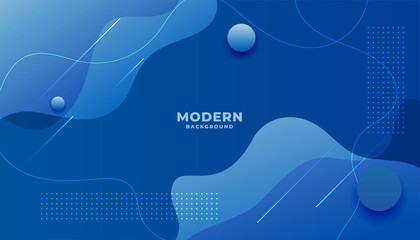 fluid shapes background in blue modern style