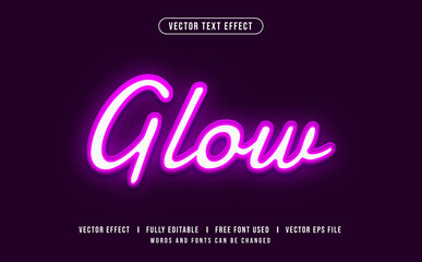 Sticker - Glow Editable Vector Text Effect.