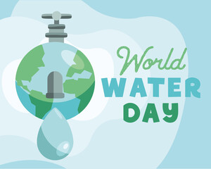 Wall Mural - world water day lettering