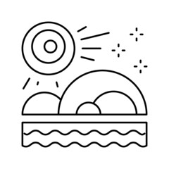 Wall Mural - nature boho line icon vector illustration