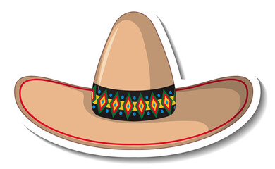 Poster - Mexican hat cartoon sticker