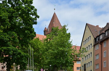 Sticker - Historische Bauwerke in der Altstadt von Nürnberg, Franken, Bayern