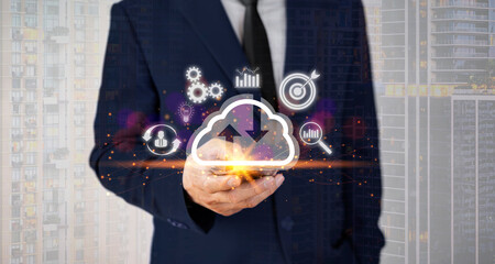Wall Mural - computing technology internet storage network concept and a large database big data through internet