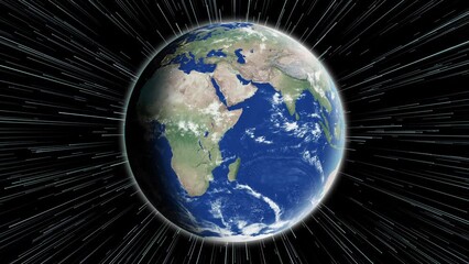 Wall Mural - planet earth rotation - computer generated animation. night to day change. realistic world globe mov