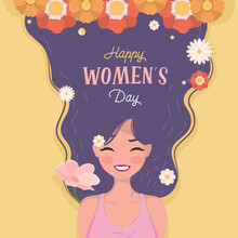 Womens Day Lettering With Woman