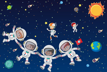 Wall Mural - astronaut exploring the space